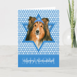 Cartão De Festividades Hanukkah Star of David - Sheltie