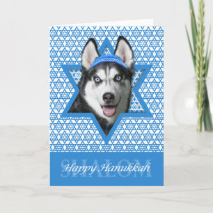 Cartão De Festividades Hanukkah Star of David - Siberian Husky