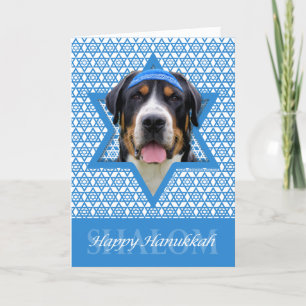 Cartão De Festividades Hanukkah Star of David - Swiss Mountain Dog