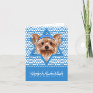 Cartão De Festividades Hanukkah Star of David - Yorkshire Terrier