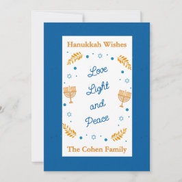 Cartão De Festividades Hanukkah Wishes – Love Light and Peace Family