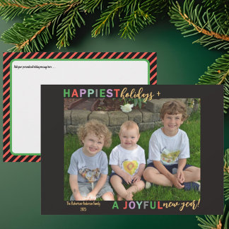 Cartão De Festividades Happiest Holidays & A Joyful New Year Photo