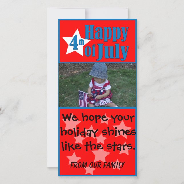 Cartão De Festividades Happy 4th of July Independence Day Photo Card (Frente)