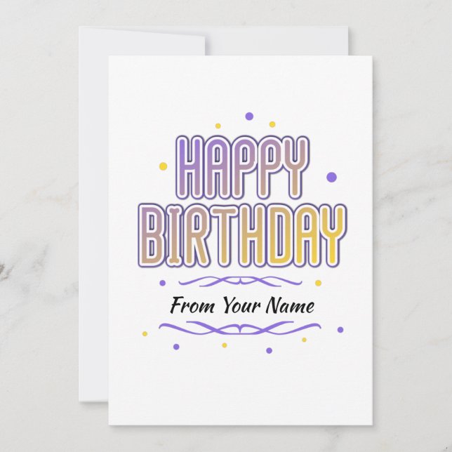 Cartão De Festividades happy birthday customizable (Frente)