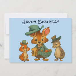 Cartão De Festividades Happy Birthday Funny Cute Cartoon Animal Delivery 