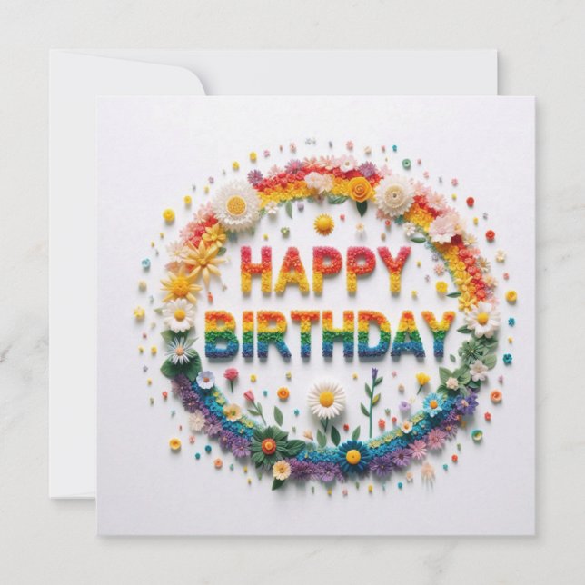 Cartão De Festividades Happy Birthday Greeting Cards  (Frente)