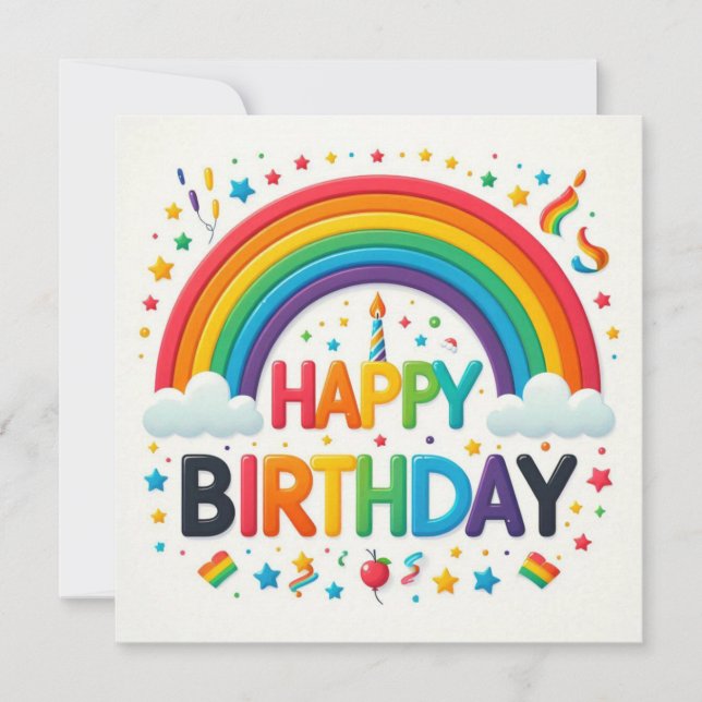 Cartão De Festividades Happy Birthday Greeting Cards  (Frente)