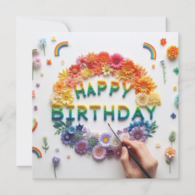 Cartão De Festividades Happy Birthday Greeting Cards  (Frente)