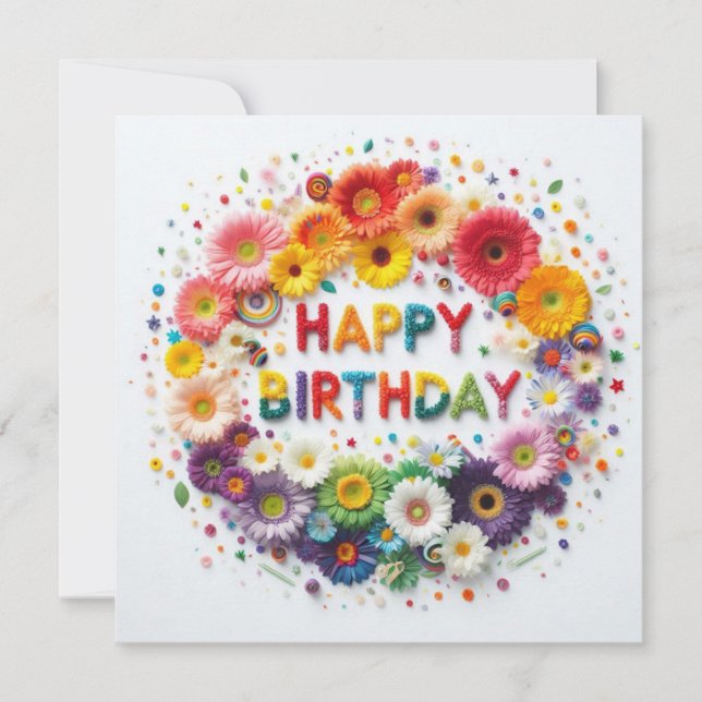 Cartão De Festividades Happy Birthday Greeting Cards (Frente)