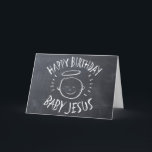 Cartão De Festividades Happy Birthday Jesus - Chalkboard Christmas Chalk<br><div class="desc">Sometimes it's nice to remember what "CHRIST"mas is celebrated for. Share the spirit of your faith with others. The cards words are of course completely customizable. And don't forget the matching address labels, stickers and so much more - just check out our store for even more items this charming design...</div>