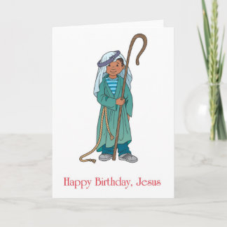 Cartão De Festividades Happy Birthday Jesus Shepherd Boy Holiday Greeting