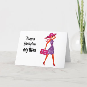 CARTÃO DE FESTIVIDADES HAPPY BIRTHDAY ***TO MY TWIN***