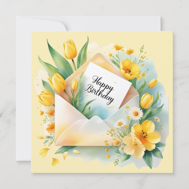 Cartão De Festividades Happy birthday you touched my heart. Greeting card (Frente)