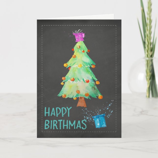 Cartão De Festividades Happy Birthmas Birthday on Christmas Birthday Card (Frente)