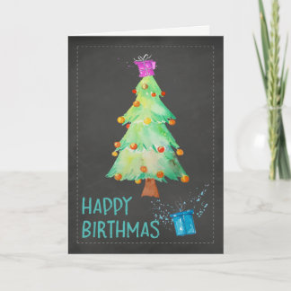 Cartão De Festividades Happy Birthmas Birthday on Christmas Birthday Card