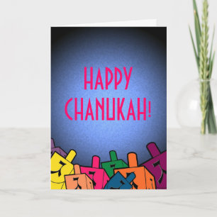 Cartão De Festividades Happy Chanukah with dreidles