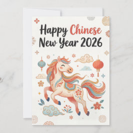Cartão De Festividades Happy Chinese New Year 2026 – Year Of The Horse