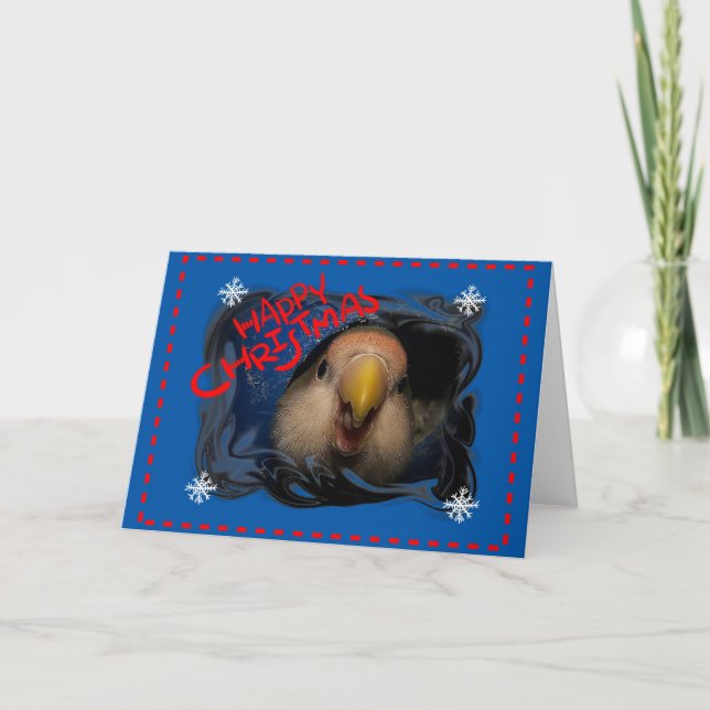 Cartão De Festividades Happy Christmas Love Bird Card (Frente)