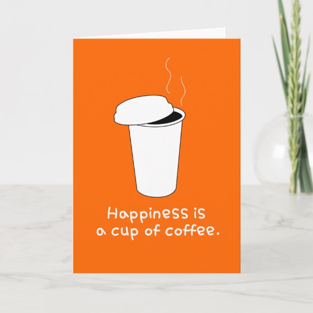 Cartão De Festividades Happy Coffee (Frente)