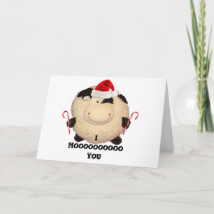 Cartão De Festividades Happy Cow Christmas Card Postcard I Love You