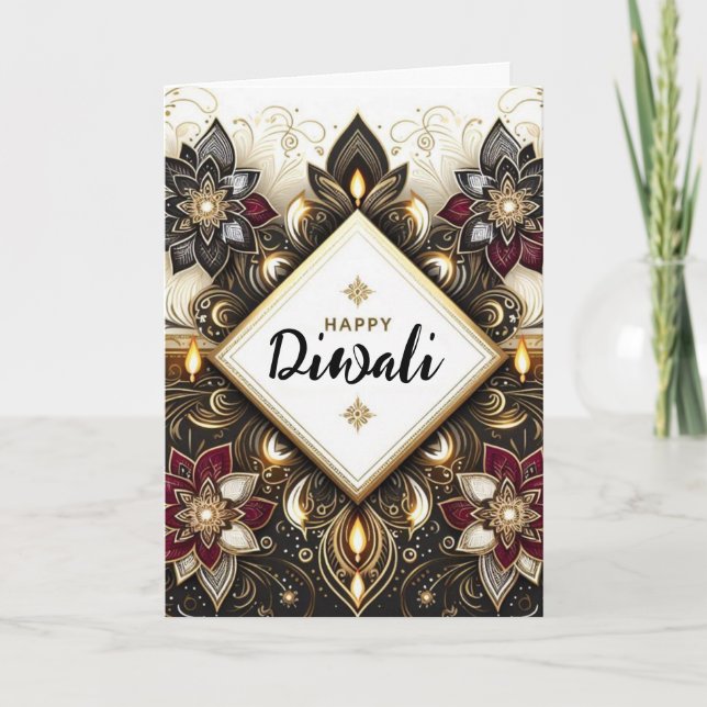 Cartão De Festividades Happy Diwali (Frente)