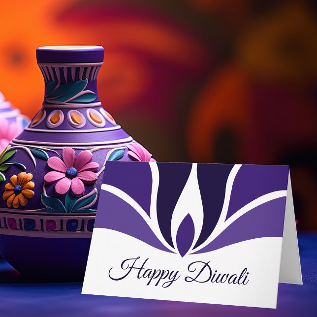 Cartão De Festividades Happy Diwali - Bela personagem roxa (Criador carregado)
