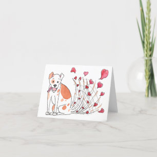 Cartão De Festividades Happy Dog with Hearts Valentine Card