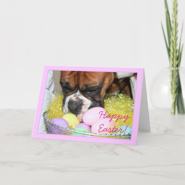 Cartão De Festividades Happy Easter Boxer greeting card (Frente)