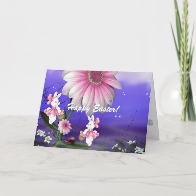 Cartão De Festividades Happy Easter Bunny Card (Frente)