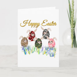 Cartão De Festividades Happy Easter Camouflage Chocolate Bunny Egg Hunt