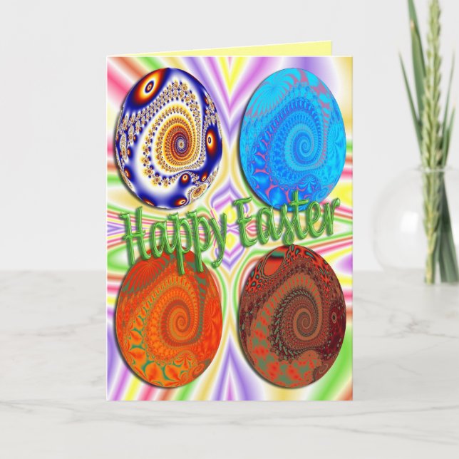 Cartão De Festividades Happy Easter card with eggs (Frente)