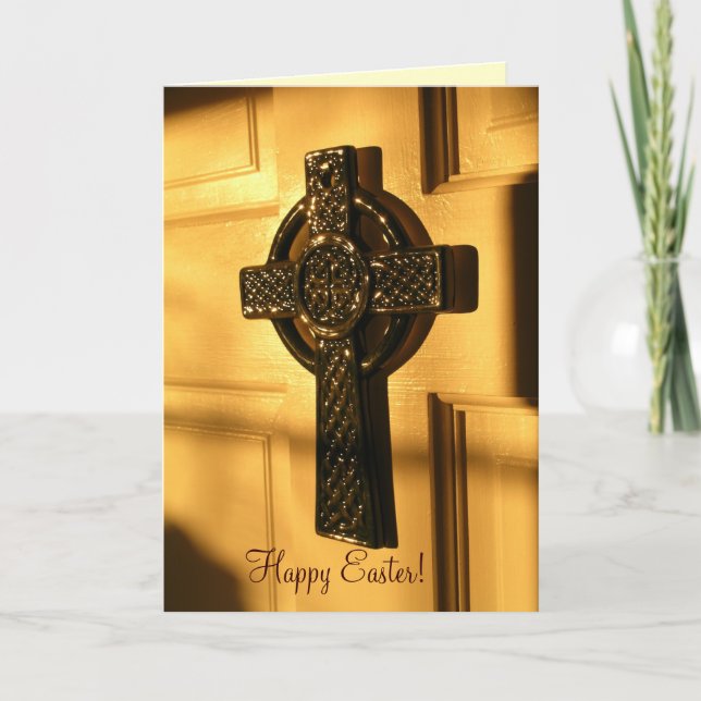 Cartão De Festividades Happy Easter Celtic Cross card (Frente)