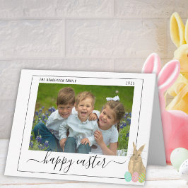 Cartão De Festividades Happy Easter Cute Bunny Kids Photo