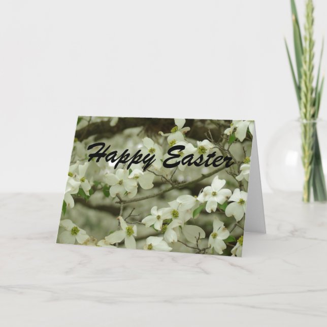 Cartão De Festividades Happy Easter Dogwood Branch Card (Frente)