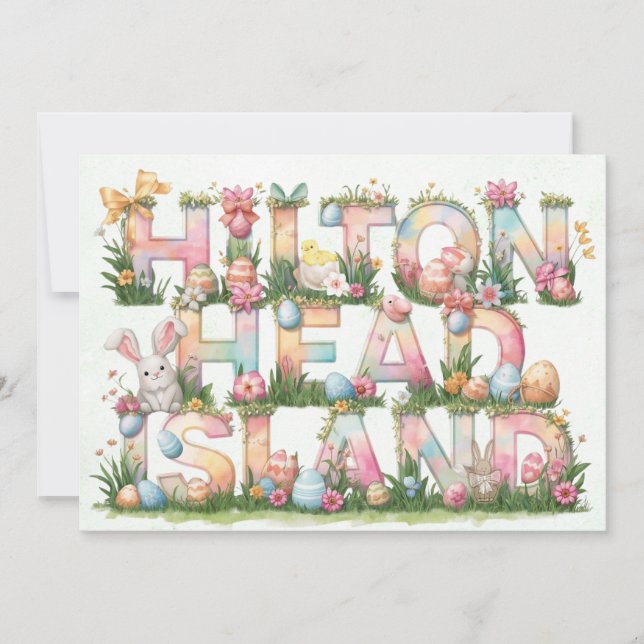 Cartão De Festividades Happy Easter from Hilton Head Island (Frente)