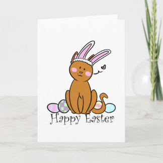 Cartão De Festividades Happy Easter from the cat