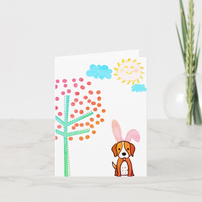 Cartão De Festividades Happy Easter From The Easter Beagle (Frente)