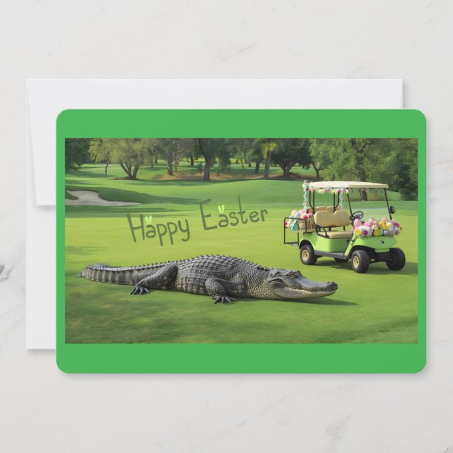 Cartão De Festividades Happy Easter from the Lowcountry Alligator (Frente)