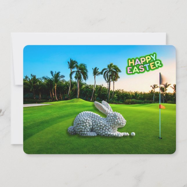 Cartão De Festividades Happy Easter from the Lowcountry Golf Ball Rabbit (Frente)