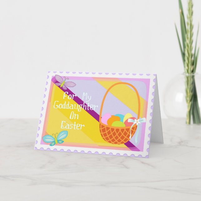 Cartão De Festividades Happy Easter Goddaughter Card (Frente)