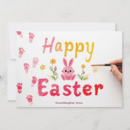 Cartão De Festividades Happy Easter Granddaughter colorful card