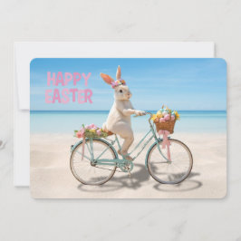 Cartão De Festividades Happy Easter Hilton Head Island Bicycle on Beach