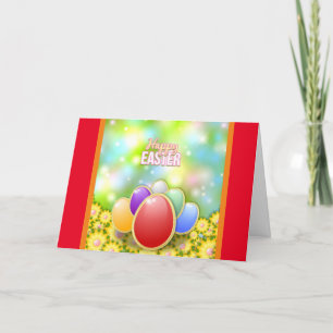 Cartão De Festividades Happy Easter Holiday Bunny Floral Holiday Cards