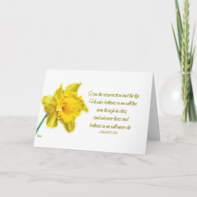 Cartão De Festividades happy easter - i am the resurrrection and the life (Frente)