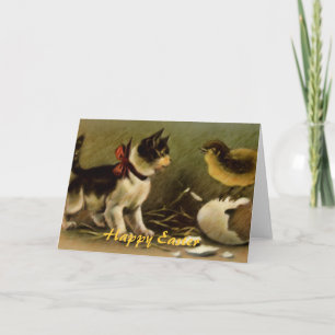 Cartão De Festividades Happy Easter Kitten Greeting Card