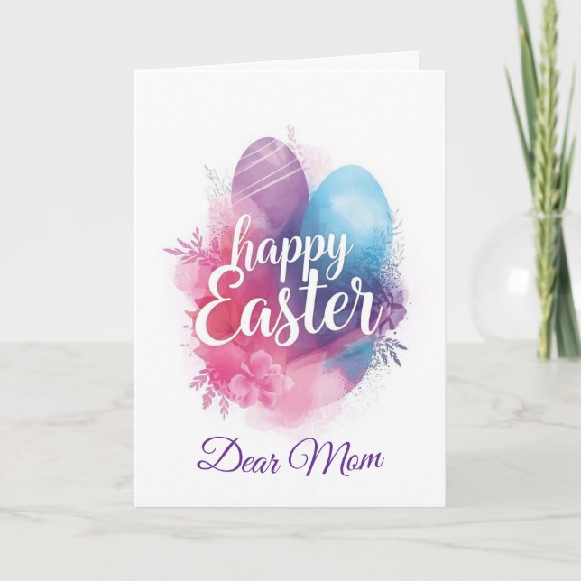 Cartão De Festividades Happy Easter Mom , Personalized Easter funnyBunny (Frente)