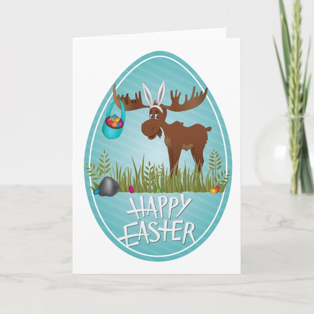 Cartão De Festividades Happy Easter Moose - Card (Frente)