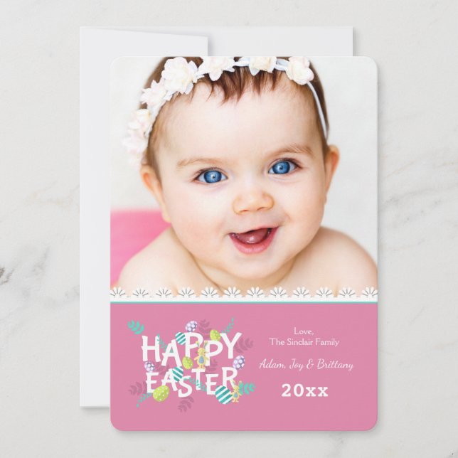 Cartão De Festividades Happy Easter Photo Greeting Card (Frente)