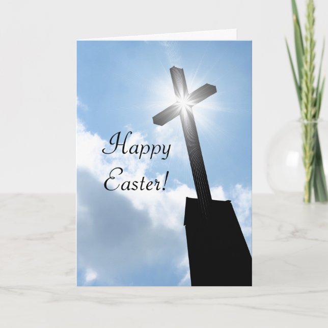 Cartão De Festividades Happy Easter Religious Greeting Card (Frente)