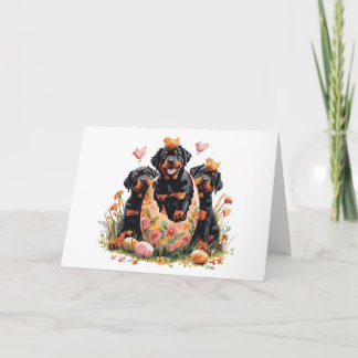 Cartão De Festividades Happy Easter Rottweiler Dogs